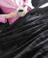 Фото #9 товара Solid Black Faux Fur 3 Piece Duvet Cover Set, King