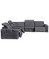 CLOSEOUT! Haigan 6-Pc. Leather "L" Shape Sectional Sofa with 3 Power Recliners, Created for Macy's