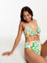 Vero Moda high waisted bikini bottoms in bright swirl print