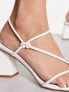 Фото #2 товара Glamorous mid heel knot sandals in white