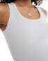 Фото #3 товара 4th & Reckless premium knitted rib embroidered logo tank top in light grey