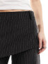 ASOS DESIGN trouser with skirt detail in black stripe