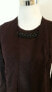 NY Collection Women Long Sleeve Twinset Sweater Embellished Burgundy Metallic S