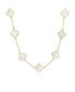 Фото #1 товара Large Mother of Pearl Clover Necklace 14K Gold