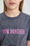 Kız Çocuk Pink Panther Oversize Fit Kısa Kollu Tişört C1136A824SM