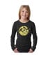 ფოტო #1 პროდუქტის Girl's Child Word Art Long Sleeve - Halloween Bats T-shirt