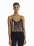 Kendall & Kylie Pleated Crisscross Top Women's Sz. Large 151206