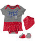 Girls Infant Heathered Gray LA Clippers Practice Makes Perfect Bodysuit Bib Booties Set