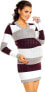 Фото #3 товара Zeta Ville Women's Maternity Block Colours Knitted Dress Striped Jumper Dress - 405c