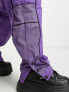 Фото #3 товара ASOS DESIGN piped detail track pant in purple co-ord