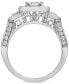 ფოტო #4 პროდუქტის Diamond Halo Cluster Milgrain Engagement Ring (1-1/5 ct. t.w.) in 14k White Gold