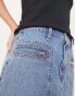 Фото #3 товара Abercrombie & Fitch lightweight denim mini cargo skirt in light wash blue