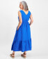 Petite Cotton Sleeveless Midi Dress, Created for Macy's cosmic cobalt, PP - фото #4