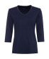 Фото #1 товара Women's 100% Organic Cotton 3/4 Sleeve Embellished V-Neck T-Shirt