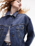 Фото #3 товара Topshop denim Dad xl jacket in mid blue