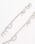 South Beach bride long embellished drop earrings in silver