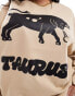 HNR LDN Plus taurus star sign sweatshirt in natural