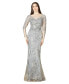 Фото #1 товара Women's Boat Neck Long Sleeve Fitted Lace Gown