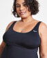 Фото #2 товара Plus Size Solid Essential Scoop-Neck Tankini Top