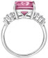 ფოტო #3 პროდუქტის Pink Topaz (5-3/4 ct. t.w.) & White Topaz (1/10 ct. t.w.) Ring in Sterling Silver