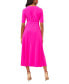 ფოტო #2 პროდუქტის Women's Three-Ring Keyhole-Neck Belted Midi Dress