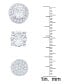 Women's Fine Silver Plated Round, Halo, Cubic Zirconia Stud Earrings Set, 6 Pieces