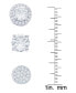 ფოტო #3 პროდუქტის Women's Fine Silver Plated Round, Halo, Cubic Zirconia Stud Earrings Set, 6 Pieces