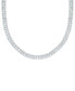 Фото #1 товара Macy's cubic Zirconia Princess and Round Tennis Necklace, 20" in 14K Gold Plated