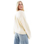 ASOS DESIGN boxy crew neck jumper in cream