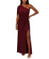 ფოტო #1 პროდუქტის Women's Metallic Draped One-Shoulder Gown