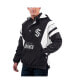 Фото #1 товара Men's x NHL Black Ice Black, White Seattle Kraken Home Team Half-Zip Pullover Hoodie Jacket