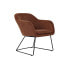 Кресло DKD Home Decor Чёрный Металл лён терракот (63 x 64 x 70 cm)