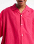 ASOS DESIGN super oversized revere linen mix shirt in bright pink