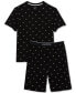 ფოტო #5 პროდუქტის Men's 2-Pc. T-Shirt & Shorts Pajama Set