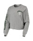 Фото #3 товара Women's '47 Heathered Gray Michigan State Spartans Ultra Max Parkway Long Sleeve Cropped T-shirt