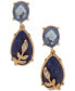 ფოტო #1 პროდუქტის Gold-Tone Pavé Leaf Teardrop Stone Earrings