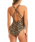 ფოტო #2 პროდუქტის Women's Animal-Print Strappy Swimsuit