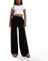 Stradivarius straight leg knitted trousers in black