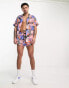 Фото #2 товара We Are We Wear william short sleeve beach shirt co-ord in cabana tropical print