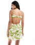 Фото #3 товара ASOS DESIGN frill detail cut out cami in dress in green zebra print