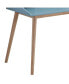 Mid-Century Modern Wood Writing Desk with Hutch, Blue