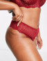 ASOS DESIGN Curve Sienna lace built up thong in burgundy Красный, 50 - фото #6