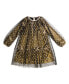 ფოტო #1 პროდუქტის Little Girls ROSALINE FW23 BLACK PLEATED MESH & METTALIC DRESS