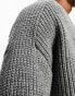 Фото #6 товара ASOS DESIGN wool mix heavyweight rib jumper with side splits in light grey