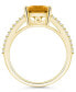 ფოტო #3 პროდუქტის Citrine and Diamond Accent Ring in 14K Yellow Gold