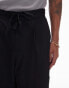 Фото #5 товара Topman wide leg with elasticated tie waist jogger in navy