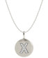 ფოტო #1 პროდუქტის 14k White Gold Necklace, Diamond Accent Letter X Disk Pendant