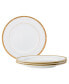 Фото #1 товара Rochelle Gold Set of 4 Bread Butter and Appetizer Plates, Service For 4