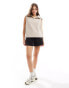 Фото #1 товара ASOS DESIGN supersoft half zip sleeveless tank top in warm cream