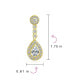 ფოტო #2 პროდუქტის Teardrop Halo Cubic Zirconia Pave CZ Dangle Prom Statement Clip On Dangle Earrings For Women